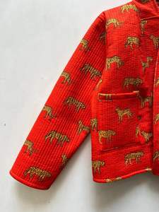 Manteau d'hiver pour femmes en coton 100% fait main, imprimé léopard, matelassé, respirant, écologique, réversible, style bohème, pour les occasions spéciales - Product Image 4