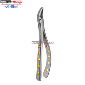 Premium Manual Dental Extracting Forceps Gold Hollow Python Grip Handles German Grade Stainless Steel Ergonomic Tooth Extraction - Product Image 3