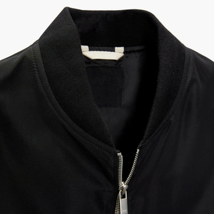 Chaqueta Bomber de Cuero Negra para Hombre, Color Sólido, Cuello Alto, con Capucha, Estilo Urbano, para Invierno, Corte Regular, Exterior de PU - Product Image 6