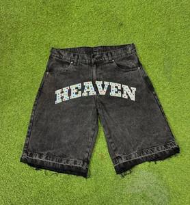 Shorts Bermuda de Mezclilla Sólida Heaven para Hombre, Cintura Media, Cordón Ajustable, Casuales, de Algodón Lavado, Ecológicos, de Secado Rápido, con Bolsillos - Product Image 1