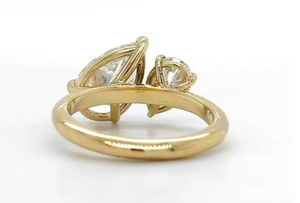 Pear & Marquise Cut 3.00TCW Toi et Moi Unique <b>Two</b> <b>Stone</b> Crossover <b>Ring</b> Elegant Design Bridal Jewelry for Women - Product Image 3
