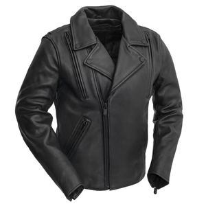 Chaqueta de Cuero Genuino de Cordero Negra para Hombre, de Alta Calidad, Chaquetas de Cuero Pakistaníes para Hombre de Daphnia Sports - Product Image 1
