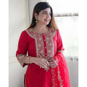 Beautiful Traditional Muslim <b>Clothing</b> & <b>Accessories</b> with Top-Bottom Dupatta and Embroidery Coding Dori-Sequence Work - Product Image 1