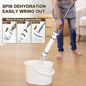 A&S Heavy Duty Reusable 250g Multi-Ply Cotton Yarn Socket Mop Head Plate Tipping Wringing 4-Color Commercial Floor Mop - Product Image 5