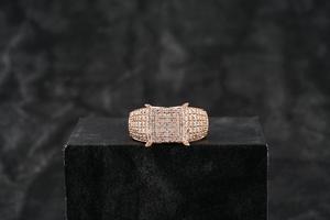 Anillo de Lujo para Hombre, Oro Blanco Sólido de 14K, Estilo Hip Hop, con Incrustaciones Completas de Diamantes, Alfabeto Redondeado, Diamantes Cultivados en Laboratorio, VVS, Clásico, para Boda - Product Image 3