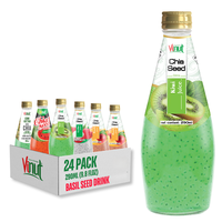 Lychee 290Ml 9.8 Floz Chia Seed Drink 24 Flessen Kartonnen Glazen Fles Suiker Gratis Private Label Oem Odm Gratis Monster