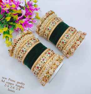 PADMAWATI BANGLES PRIVATE LIMITED Brazaletes de Lujo de Tungsteno Chapados en Oro Multicolor para Mujer, para Bodas, Compromisos y Fiestas Indias - Product Image 1