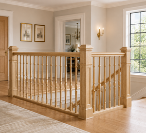 Top Products Stair Parts Wood Stair Railings Traditional Balustrade With Spindles <b>Wall</b> <b>Mounted</b> For Staircase Bacony - Product Image 6
