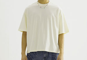 เสื้อยืดทรงหลวมไหล่ตก ผ้าคอตตอน ไซส์ใหญ่ สกรีนโลโก้ได้ ทรงบ็อกซี่ ตัดสั้น สไตล์สตรีทแวร์ สำหรับผู้ชาย - Product Image 6