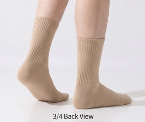 Chaussettes de sport mi-mollet pour hommes, respirantes, extensibles, haute qualité, avec logo personnalisé, compression, couche de base, amincissantes - Product Image 4