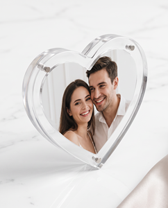 Modern Square & Heart Eco-Friendly Acrylic Magnetic <b>Photo</b> <b>Frame</b> with <b>Multiple</b> Sizes (8.5x11 to 4x6 Inches) - Product Image 3