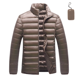 Chaqueta de Plumón Ligera para Invierno, Chaqueta Acolchada de Plumón para Hombre, Unisex, Color Caqui, Manga Larga, Ropa de Hombre - Product Image 1