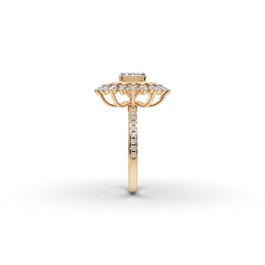 Bague en diamant cultivé en laboratoire CVD Sunburst Cluster - Product Image 3