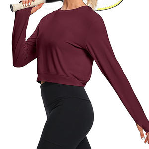 Haut de yoga de haute qualité pour femmes, manches longues, produit professionnel, fitness, avec coussinets de poitrine, coupe ajustée, vêtements de sport, haut de yoga pour femmes - Product Image 5