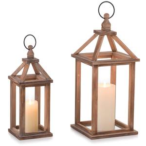 Linterna de madera clásica, accesorio de decoración para el hogar, para Navidad, Acción de Gracias, bodas y decoración de eventos de temporada. - Product Image 5