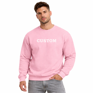 Premium Men's Sweatshirt Crewneck Custom Print Cotton <b>Fleece</b> Pullover Blank Sweatshirt for Branding Bulk Wholesale - Product Image 1