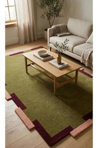 Tapis en laine tissée avec logo personnalisé, antidérapant, fait main, motif géométrique épais, avec envers en coton moderne, sans perte de poils, pour sols intérieurs - Product Image 3