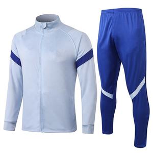 Men's Light Blue & Royal Blue Tracksuit Set Full Zip <b>Jacket</b> Jogger Pants Breathable Sporty Design Autumn Wear - Product Image 1
