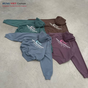 Top qualité lourd 100% coton vêtements pour hommes sweats à capuche Streetwear survêtements bouffée impression à capuche - Product Image 1