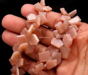 <b>Peach</b> Moonstone Faceted Slice Beads Gemstone Beads For Jewelry Making Fancy Diamond Slice <b>Peach</b> Moonstone Beads 7x6-15x12MM Bulk - Product Image 1