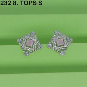 Boucles d'oreilles classiques tendance MIJ plaquées argent pour femmes, boucles d'oreilles fines plaquées argent, boucles d'oreilles à clous géométriques tendance plaquées argent - Product Image 6