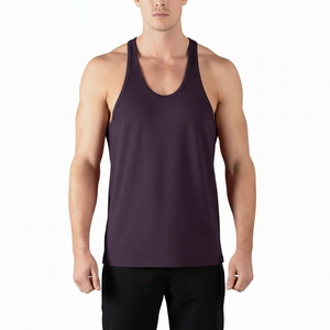 Wholesale Custom <b>Men's</b> Athletic Gym Workout Tank Top Breathable Fitness Training <b>Singlets</b> Quick Dry Casual Plus Size Sports Wear - Product Image 3