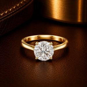 Round Cut Lab Grown Diamond Ring Floral <b>Basket</b> Tulip Setting Rings IGI Certified DEF VVS 14K Solid Gold Bridal Wedding Rings OEM - Product Image 1