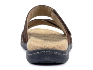 For Active Brown Suede Slide <b>Sandals</b> Open Toe <b>Buckle</b> Strap Closure Breathable Classic Casual All Seasons Rubber Outsole - Product Image 4