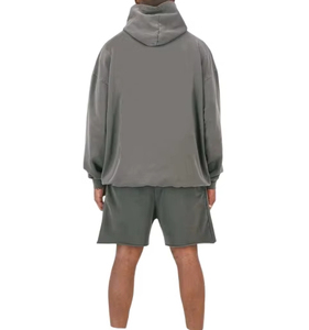 Ensemble de sweat-shirts à capuche pour homme, gris, en molleton français, décontracté, pour l'automne, imprimé avec un logo d'aigle, respirant, 100% coton - Product Image 4