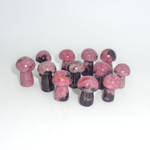 Chakralume naturel en rhodonite sculpté en forme de champignon, cristal rose de guérison pour la méditation Reiki, décoration Feng Shui, vente en gros Rajasthan - Product Image 1