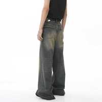 Pantalon de sport Ville pour homme, coupe slim droite, taille mi-haute, délavage clair, effet vieilli, coloré, en coton/élasthanne, décontracté et respirant, haute qualité