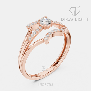 Bague de fiançailles et de mariage pour femme, cadeau de bijoux, certifiée IGI, diamant de laboratoire taille ronde 0,146 carat, ensemble de bagues en or blanc 14 carats - Product Image 4