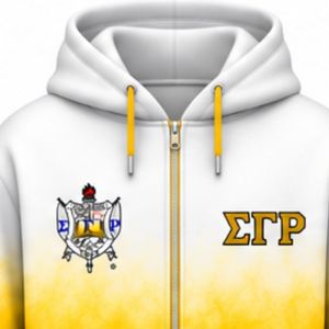 Sigma Gamma Rho Women's <b>White</b> Gold <b>Oversized</b> <b>Hoodie</b> Tie Dyed Greek Sorority Logo Pullover Sweatshirt Custom Streetwear Fashion - Product Image 3