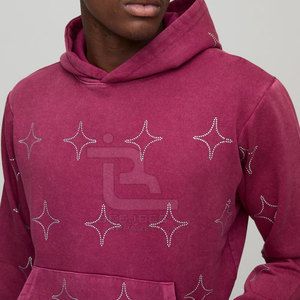 Custom Made Design High Quality Basics <b>Pullover</b> <b>Men</b> Rhinestone Hoodies Solid Color Plus Size <b>Men</b> Rhinestone Hoodies - Product Image 6