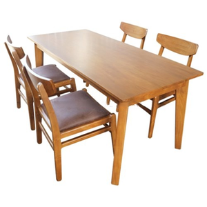 Ensemble de table et chaises de jardin traditionnelles en bois massif avec sièges rembourrés pour la salle à manger extérieure des hôtels et villas, capacité de 4 personnes - Product Image 2