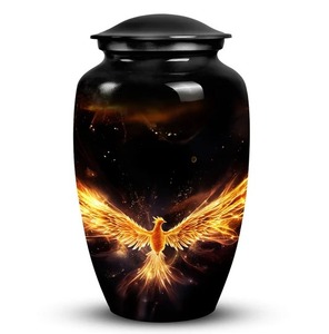 Black Aluminium Phoenix Design Cremation Adult <b>Urn</b> for Adult Ashes Memorial Funeral <b>Urn</b> <b>Large</b> Custom Memorial <b>Urn</b> For Human Ash - Product Image 1