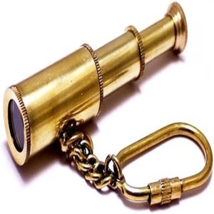 Mini porte-clés télescope en laiton poli, style marin vintage, petit porte-clés de poche, porte-clés maritime antique - Product Image 1