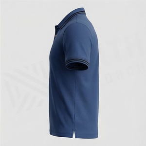 เสื้อโปโลลำลองผู้ชาย บริการ OEM ออกแบบได้ตามต้องการ ทรงโอเวอร์ไซส์ ผ้าโพลีเอสเตอร์ผสมคอตตอน ระบายอากาศได้ดี เหมาะสำหรับใส่ออกกำลังกาย สไตล์เสื้อท็อปส์สำหรับฤดูร้อน - Product Image 3