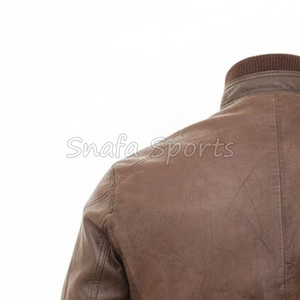 Veste en cuir décontractée pour hommes, logo personnalisé, couleur unie, haute qualité, grandes tailles, en vente - Product Image 6