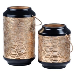 Lanternes en fer faites à la main du fabricant indien intérieur extérieur bougeoirs en bois bocaux pour la maison Restaurant ambiance Noël - Product Image 1