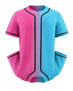 Maillot de baseball vierge OEM pour homme, grande taille, décontracté, à manches courtes boutonnées, 100 % polyester, uniforme sportif d'équipe, couleur unie, séchage rapide - Product Image 2