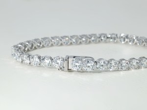 Classic Round Cut Lab Grown Diamond Tennis Bracelet 9K 14K 18K <b>Solid</b> White <b>Gold</b> Color E Clarity VVS 18.99ct For Women - Product Image 3