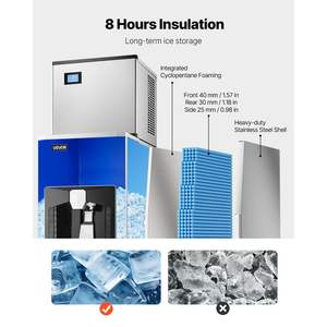 Distributeur de boissons commercial pour restaurant et hôtel, capacité de stockage de 180 lb, distribution automatique de glace de 20 lb/min, hauteur - Product Image 4