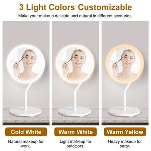 Specchio per il Trucco Illuminato 5X con Ingrandimento 7,48 Pollici, Specchio da Toeletta Dimmerabile con 3 Colori di Luce - Product Image 5