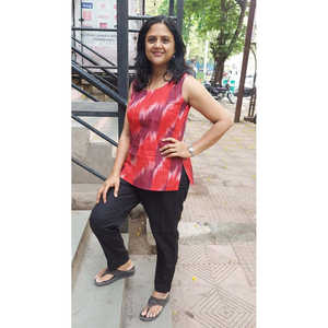 Haut court rouge Mangalgiri - Product Image 1