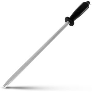 Acciaio per Affilare Coltelli Professionale da 12 Pollici in Acciaio al Carbonio Nero - Product Image 1