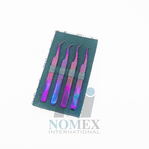 Ensemble de pinces à cils courbées à 90 degrés testées à la main, en acier inoxydable, outils de lifting des cils avec logo personnalisé, écologiques - Product Image 2