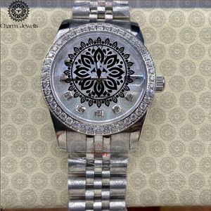 Reloj Charm_Jewells de Lujo en Acero Inoxidable, Esfera Redonda de 38 mm, Movimiento Analógico de Cuarzo, Resistente a Impactos, Unisex, con Brazalete de Moda - Product Image 3