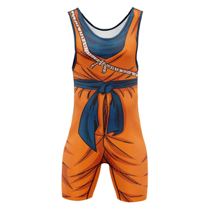 Combinaisons de lutte unisexes pour adultes, pour l'entraînement en salle, la musculation, 100% polyester extensible, tailles et couleurs personnalisables, devant - Product Image 1