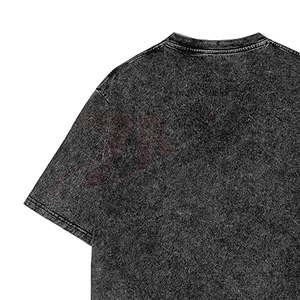 Camiseta Casual Oversize de Manga Corta con Cuello Redondo para Hombre, Color Negro Sólido, 100% Algodón Jersey Tejido, Lavado y Teñido Liso - Product Image 4